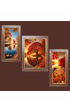 3-Pack orange color stunning nature view Photo Frames - 2 Pieces 14x21 Inch & 1 Piece 18x21 Inch - Rustic Wall Art for Home & Office Decor - Botanical Wall Hanging for Living Room, Bedroom, or W