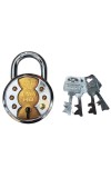 Hitech Sales Heavy-Duty Hardened Steel Padlock with 4 Keys, Brass Body (Lava HD) Durable Lock for Home, Office, and Outdoor Use