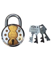 Hitech Sales Heavy-Duty Hardened Steel Padlock with 4 Keys, Brass Body (Lava HD) Durable Lock for Home, Office, and Outdoor Use