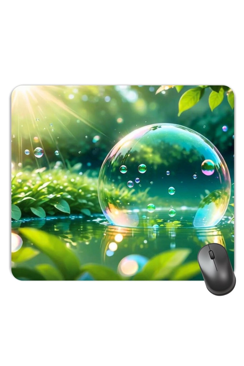 Customized Nature Bubble Picture Sublimation Mouse Pad | 8 X 7.5 Inch | Smooth Cloth Surface | Non-Slip Rubber Base | Personalized Mousepad for Laptop & Desktop (F17066)