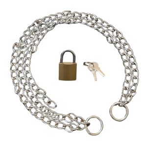 HiTechMart Heavy-Duty 4 ft Metal Chain with Mini 2 cm Padlock & Keys – Security Lock Chain for Multi-Purpose Use HiTechMart Heavy-Duty 4 ft Metal Chain with Mini 2 cm Padlock & Keys – Security Lock Chain for Multi-Purpose Use