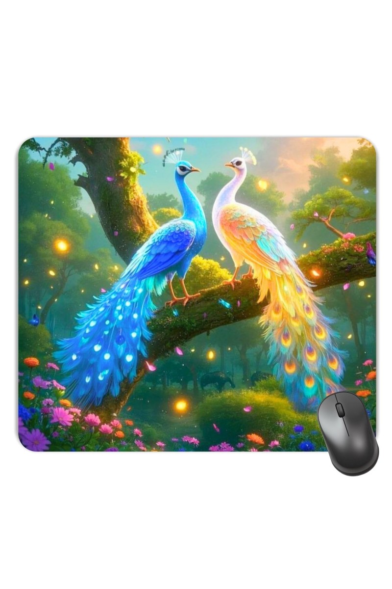Customized Beautiful Peacock Picture Sublimation Mouse Pad | 8 X 7.5 Inch | Smooth Cloth Surface | Non-Slip Rubber Base | Personalized Mousepad for Laptop & Desktop (F17314)
