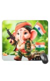 Customized Beautiful Ganesha Picture Sublimation Mouse Pad | 8 X 7.5 Inch | Smooth Cloth Surface | Non-Slip Rubber Base | Personalized Mousepad for Laptop & Desktop (F17395)