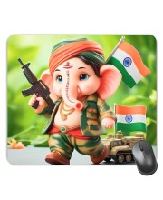 Customized Beautiful Ganesha Picture Sublimation Mouse Pad | 8 X 7.5 Inch | Smooth Cloth Surface | Non-Slip Rubber Base | Personalized Mousepad for Laptop & Desktop (F17395)