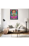 Lakshmi Laminated Photo - 5x7 Inches, Divine Blessings for Home & Office and Temple Decoration