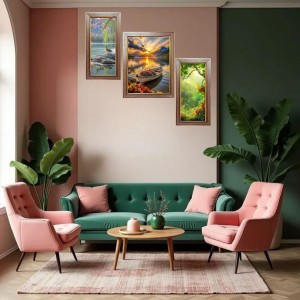 3-Pack Nature at it Photo Frames - 2 Pieces 10x17 Inch & 1 Piece 14x17 Inch - Rustic Wall Art for Home & Office Decor - Botanical Wall Hanging for Living Room, Bedroom, or Workspace
