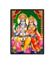 Vishnu Lakshmi Laminated Photo - 5x7 Inches, Divine Blessings for Home & Office and Temple Decoration