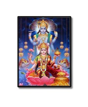 Vishnu Lakshmi Laminated Photo - 5x7 Inches, Divine Blessings for Home & Office and Temple Decoration