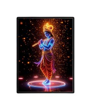 Lord Krishna Laminated Photo - 11x13 Inches, Divine Blessings for Home & Office and Temple Decoration