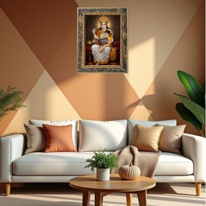 Maa Saraswati Digital Print Photo 6.7x8.7 inches (I6103) - Vibrant Religious Wall Art for Home or Office Decor.
