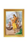 Shravana kumara with his parents Photo Frame - 10x14 Inches, Brown Wooden Frame for Home, Office & Temple Decoration