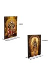 Lord Tirupati Balaji Acrylic T-Style Photo Stand, Compact and Stylish Spiritual Display, easily change 2 photos (Pack of 1)