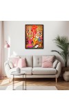 Lakshmi & Sri Ganesh Laminated Photo (11x13 Inches Without glass) Divine Blessings for Table and Walls,Home & Office and Temple Decoration