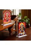 Debi Lakshmi & Debi Kali Acrylic T-Style Photo Stand, Compact and Stylish Spiritual Display, easily change 2 photos (Pack of 1)