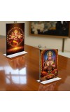Lord Ganesh & Sri Hanuman Acrylic T-Style Photo Stand - 5x7 Inches, Compact and Stylish Spiritual Display, easily change 2 photos (Pack of 1)
