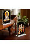 Sri Krishna & Ram Darbar Acrylic T-Style Photo Stand, Compact and Stylish Spiritual Display, easily change 2 photos (Pack of 1)