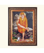 Sri Sai Baba Color Photo 10x14 Inch - Vibrant Religious Wall Art for Home or Office Decor.