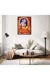 Krishna Laminated Photo - 5x7 Inches, Divine Blessings for Home & Office and Temple Decoration