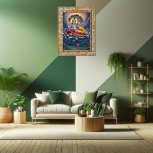 Lord vishnu Digital Print Photo 14.7x16.7 inches (I6100) - Vibrant Religious Wall Art for Home or Office Decor.
