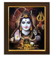 Lord Shiva Sankar Mahakal Photo Frame For wall Mount or Tabletop (10x12 inches, Glass), Religous Photo For Home Decor