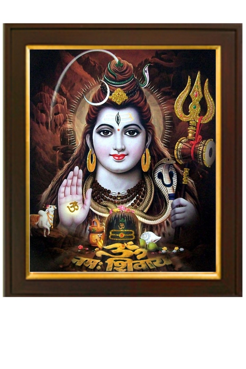 Lord Shiva Sankar Mahakal Photo Frame For wall Mount or Tabletop (10x12 inches, Glass), Religous Photo For Home Decor