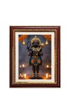 Lord Anjaneya swami Photo Frame - 14x18 Inches, Brown Wooden Frame for Home, Office & Temple Decoration