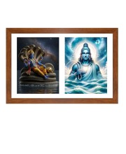 Lord vishnu and varuna deva Photo Frame - 13x17Inches - Spiritual Artwork for Home Decor, Puja Room and Office Decoration