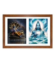 Lord vishnu and varuna deva Photo Frame - 19x23Inches - Spiritual Artwork for Home Decor, Puja Room and Office Decoration