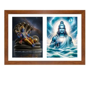 Lord vishnu and varuna deva Photo Frame - 19x23Inches - Spiritual Artwork for Home Decor, Puja Room and Office Decoration
