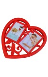 HiTechMart Romantic Red Heart-Shaped Double Photo Frame – Love-Themed Home Décor, 4x6 Inches (10x15cm) – Perfect for Couples, Weddings, Anniversaries & Valentine’s Day Gift