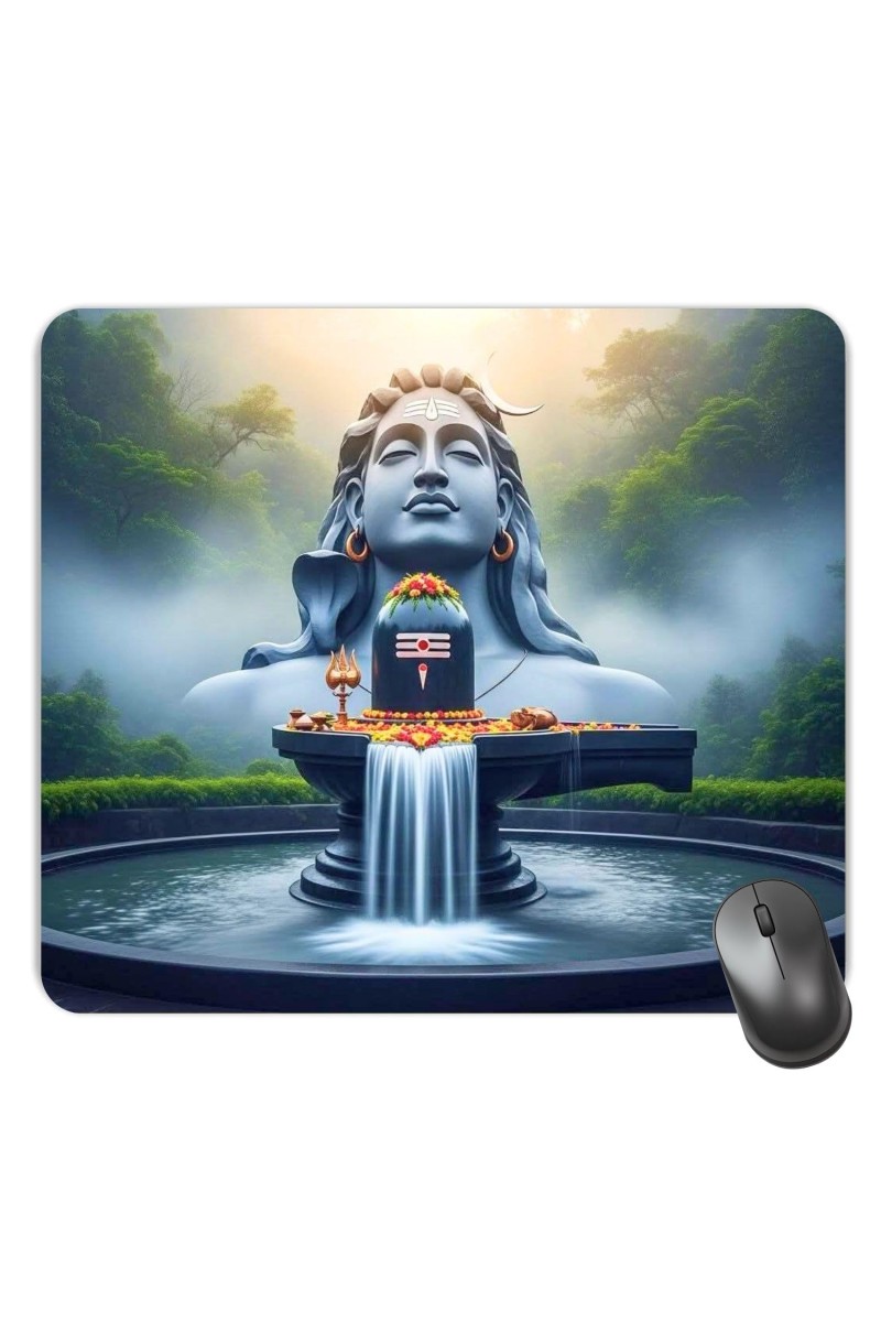 Customized Lord Shiva Picture Sublimation Mouse Pad | 8 X 7.5 Inch | Smooth Cloth Surface | Non-Slip Rubber Base | Personalized Mousepad for Laptop & Desktop (F17014)