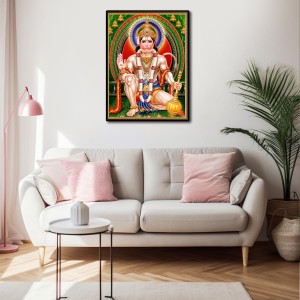 Sri Hanuman Laminated Photo - 9x11 Inches, Divine Blessings for Home & Office and Temple Decoration