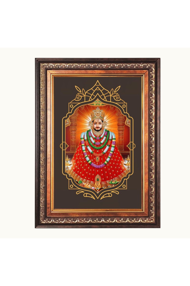 Sri Khatu Shyam Color Photo 10x14 Inch - Vibrant Religious Wall Art for Home or Office Decor.