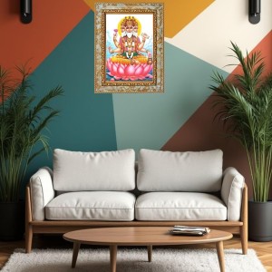 Lord Brahma Digital Print Photo 8.7x10.7 inches (I6059) - Vibrant Religious Wall Art for Home or Office Decor.