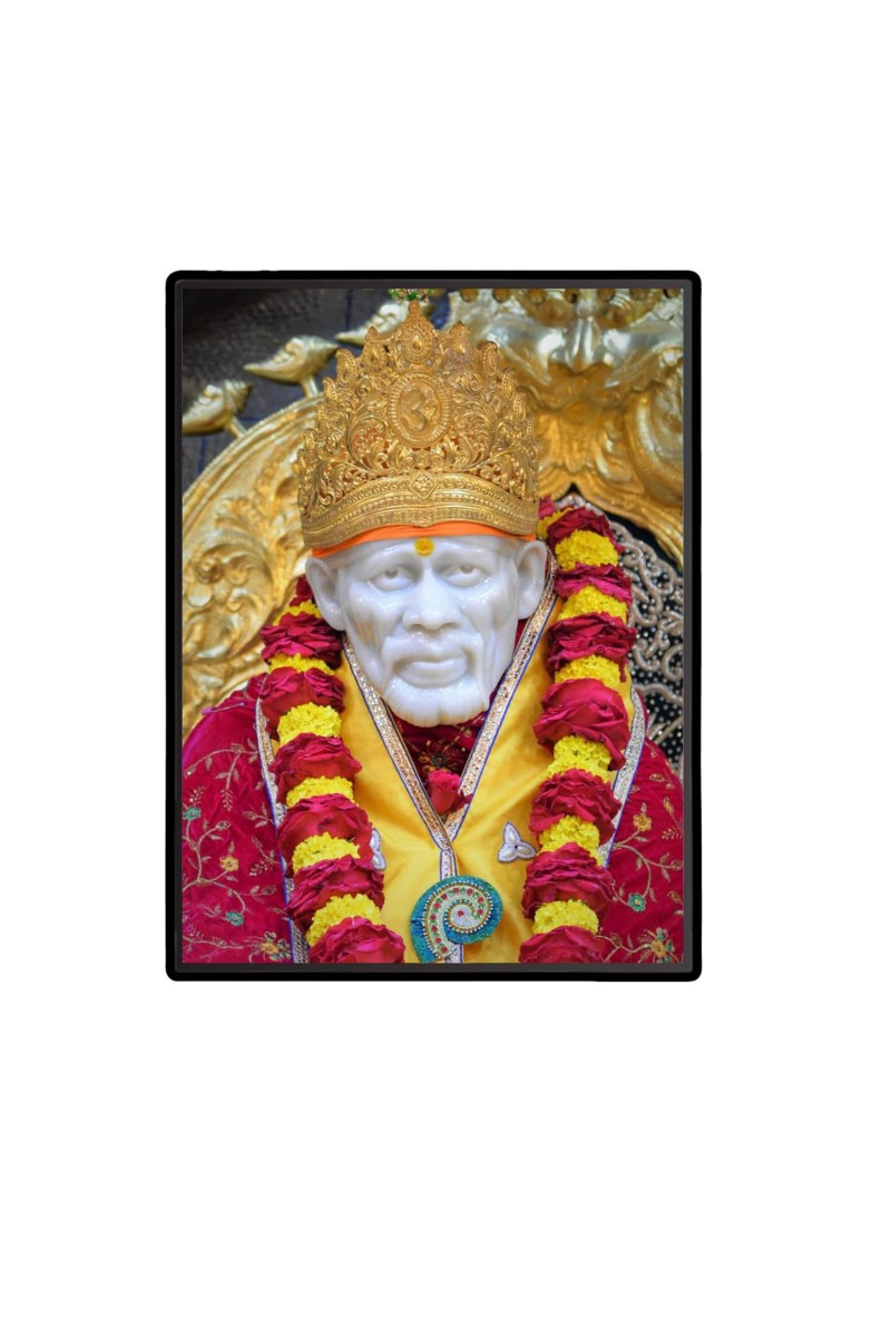 Sai Baba Laminated Photo - 5x7 Inches, Divine Blessings for Home & Office and Temple Decoration