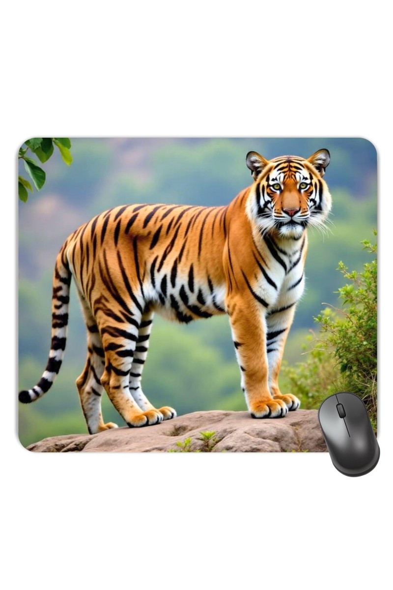Customized Wild Tiger Picture Sublimation Mouse Pad | 8 X 7.5 Inch | Smooth Cloth Surface | Non-Slip Rubber Base | Personalized Mousepad for Laptop & Desktop (F17051)