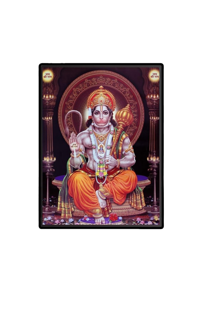 Hanuman Laminated Photo - 13x15 Inches, Divine Blessings for Home & Office and Temple Decoration