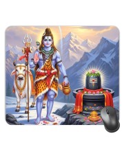 Customized Lord Shiva Picture Sublimation Mouse Pad | 8 X 7.5 Inch | Smooth Cloth Surface | Non-Slip Rubber Base | Personalized Mousepad for Laptop & Desktop (F17015)