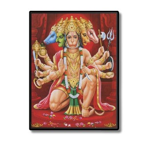 Panchamukhi Hanuman Laminated Photo - 5x7 Inches, Divine Blessings for Home & Office and Temple Decoration