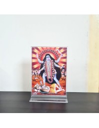 HiTechMart Maa Kali Acrylic Photo Frame, Hindu God Idol Picture for Home, Office and Mandir, Decorative Frame for Pooja and Gifting
