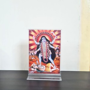 HiTechMart Maa Kali Acrylic Photo Frame, Hindu God Idol Picture for Home, Office and Mandir, Decorative Frame for Pooja and Gifting