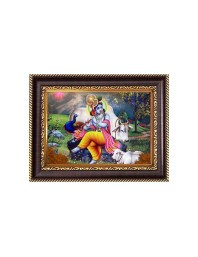 Sri Krisna Digital Print Photo 6.7x8.7 inches - Vibrant Religious Wall Art for Home, Office and Temple Decor.