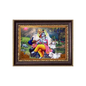 Sri Krisna Digital Print Photo 6.7x8.7 inches - Vibrant Religious Wall Art for Home, Office and Temple Decor.
