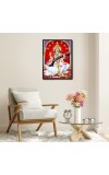 Maa Saraswati Laminated Photo (9x11 Inches Without glass) Divine Blessings for Table and Walls,Home & Office and Temple Decoration