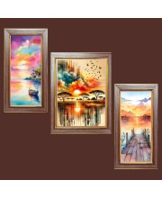 3-Pack Natureâ€™s Mirror Photo Frames - 2 Pieces 10x17 Inch & 1 Piece 14x17 Inch - Rustic Wall Art for Home & Office Decor - Botanical Wall Hanging for Living Room, Bedroom, or Workspace