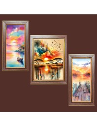 3-Pack Natureâ€™s Mirror Photo Frames - 2 Pieces 6x13 Inch & 1 Piece 10x13 Inch - Rustic Wall Art for Home & Office Decor - Botanical Wall Hanging for Living Room, Bedroom, or Workspace