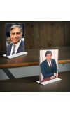 Sri Ratan Tata Acrylic T-Style Photo Stand, Compact and Stylish Spiritual Display, easily change 2 photos (Pack of 1)