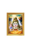 Lord Shiva Photo Frame - 16x20 Inches, Brown Wooden Frame for Home, Office & Temple Decoration