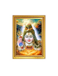 Lord Shiva Photo Frame - 16x20 Inches, Brown Wooden Frame for Home, Office & Temple Decoration