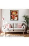 Gajalakshmi Laminated Photo - 11x13 Inches, Divine Blessings for Home & Office and Temple Decoration